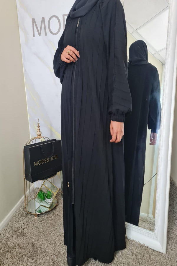 Black Zip-Up Abaya