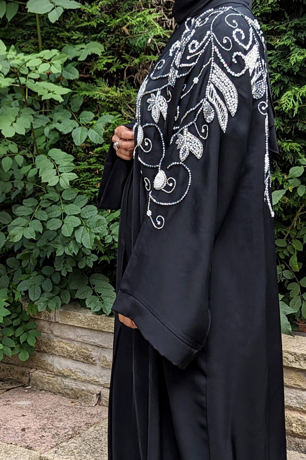 Black with Pearl Detail Abaya