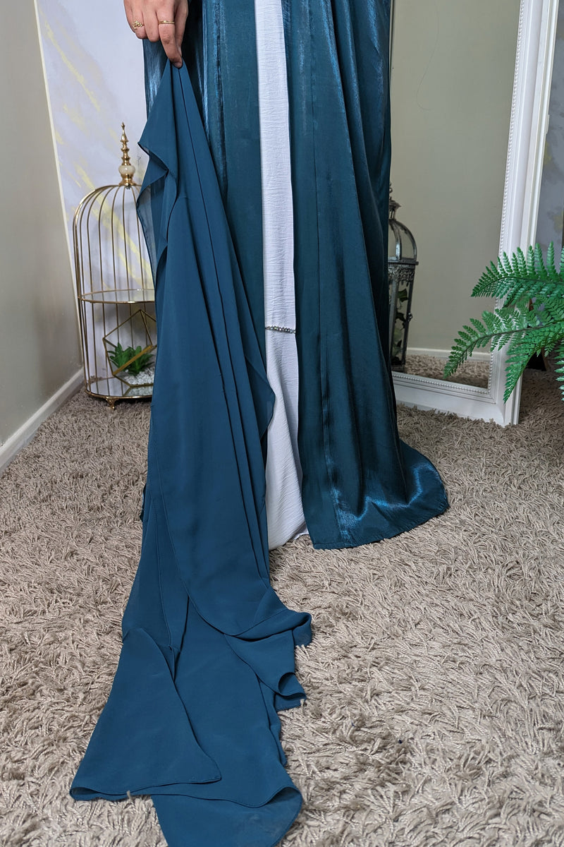 Teal Shimmer 2 Piece Abaya