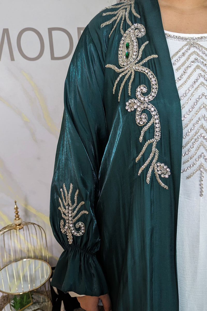 Teal Shimmer 2 Piece Abaya