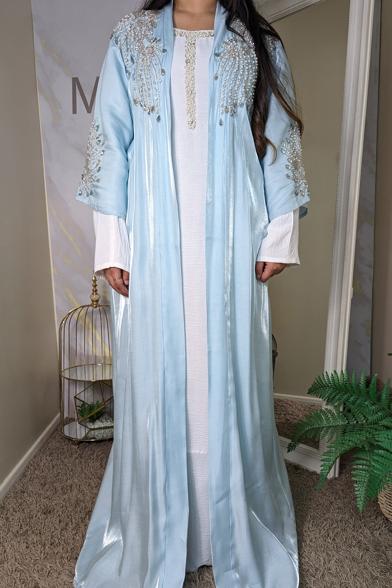 Sky Blue 2 Piece Abaya