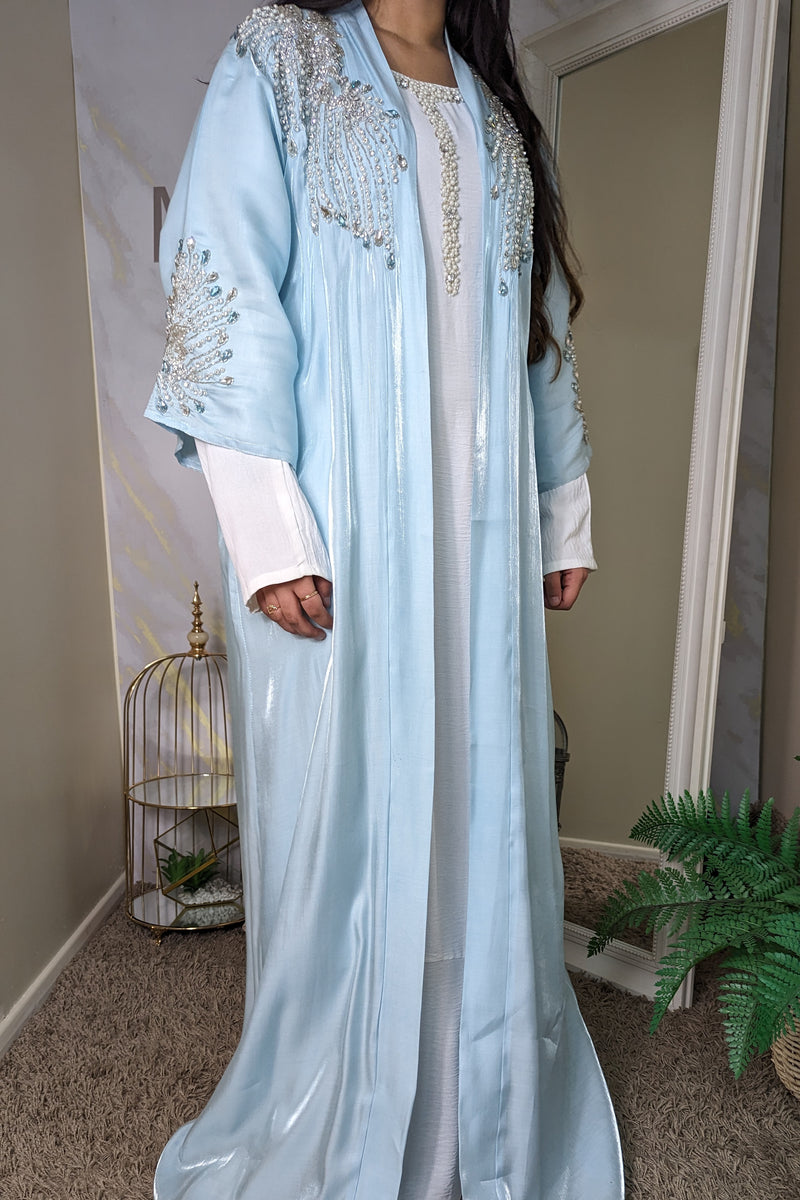 Sky Blue 2 Piece Abaya