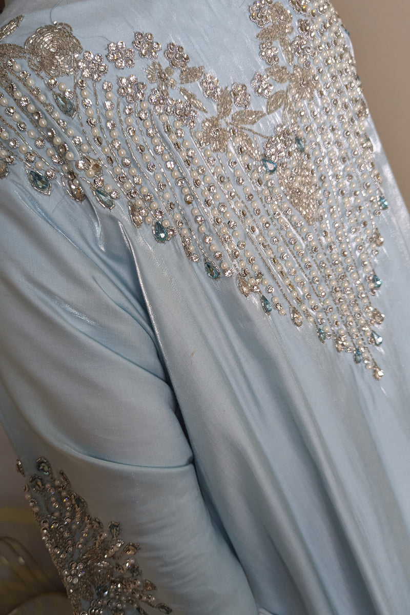 Sky Blue 2 Piece Abaya