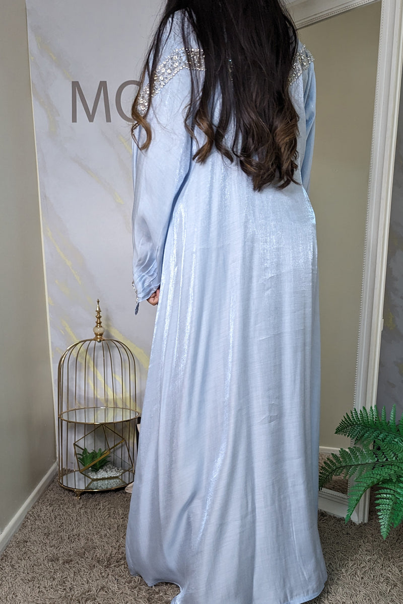 Powder Blue Gem Abaya