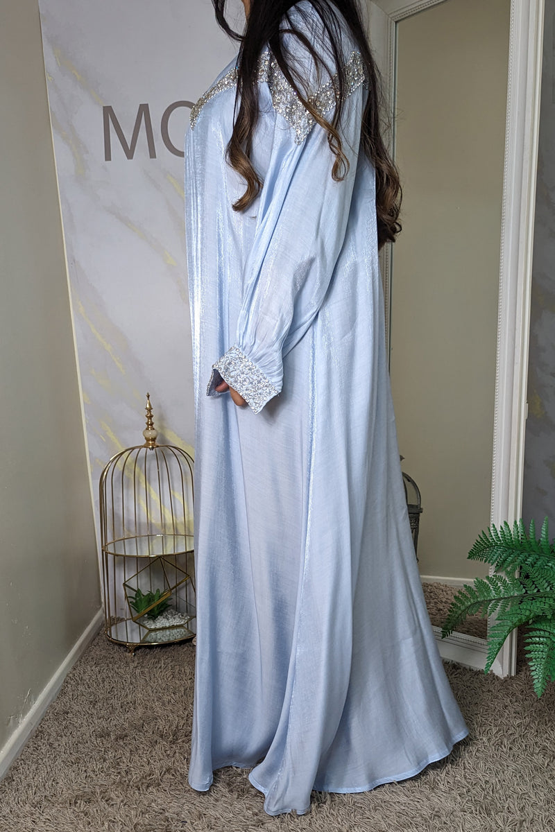 Powder Blue Gem Abaya