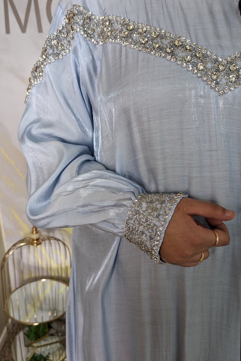 Powder Blue Gem Abaya