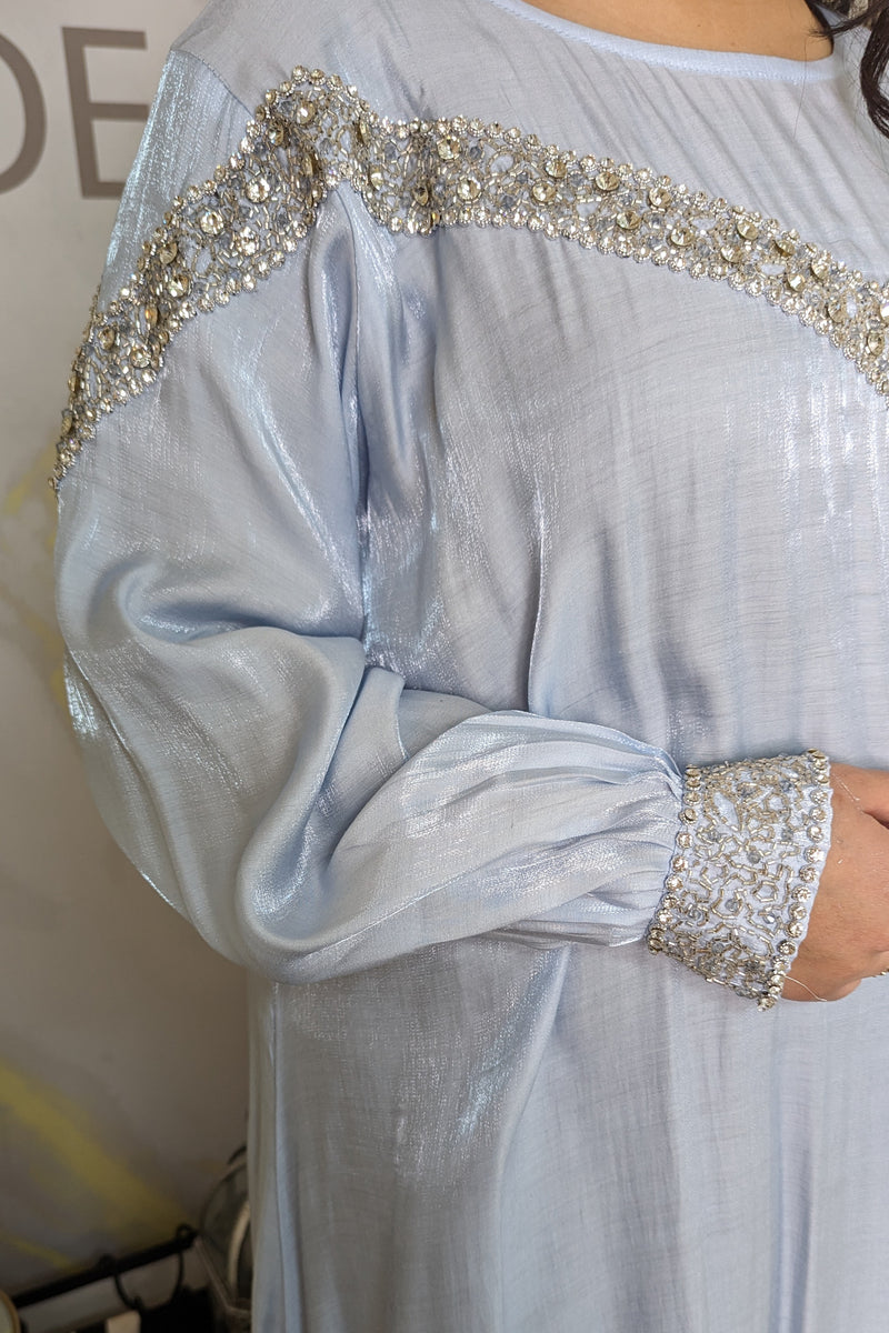 Powder Blue Gem Abaya