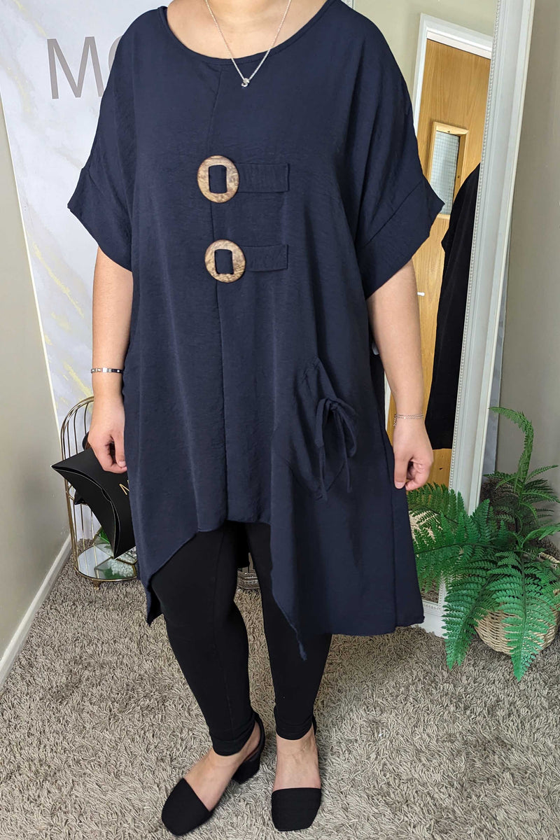 Navy Oversized Top