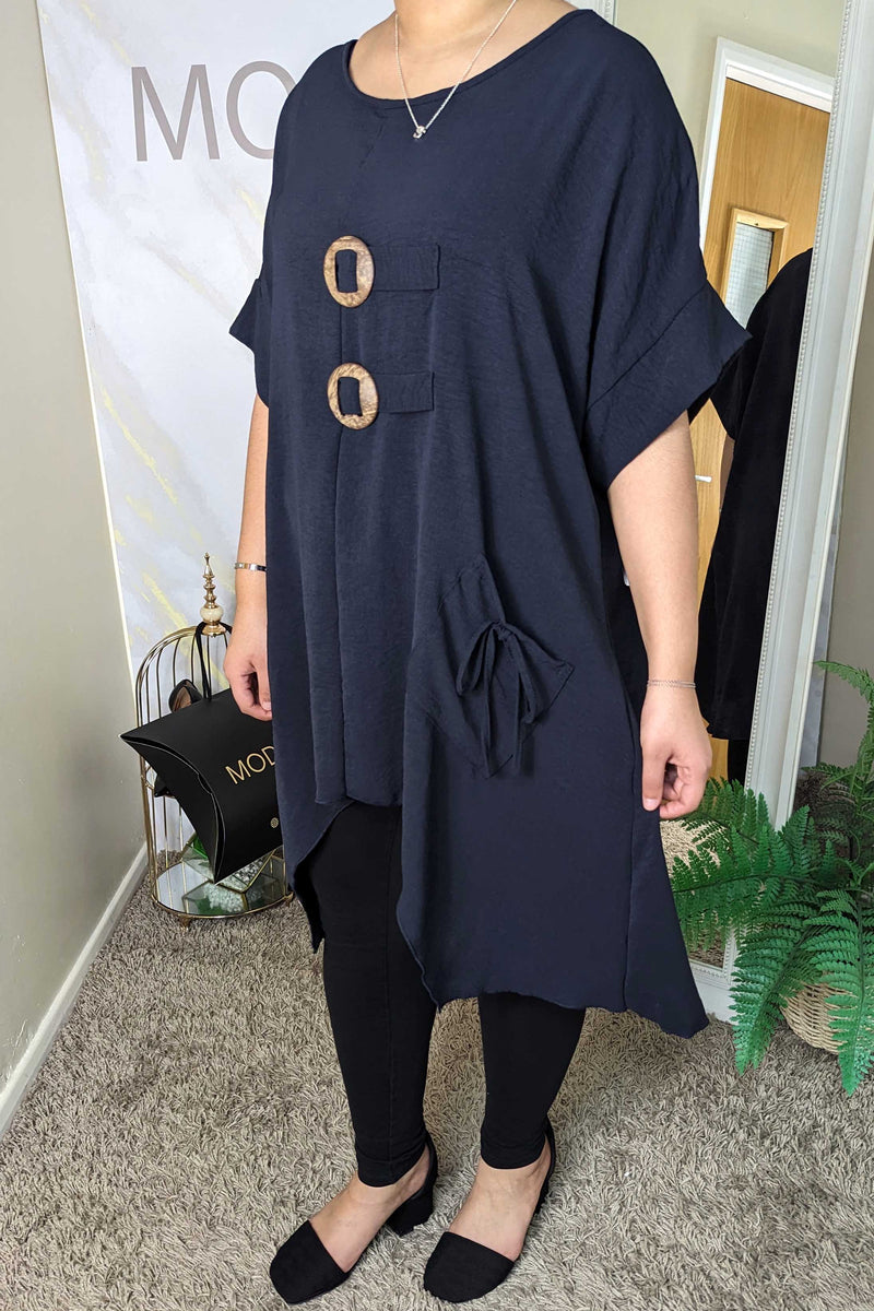 Navy Oversized Top