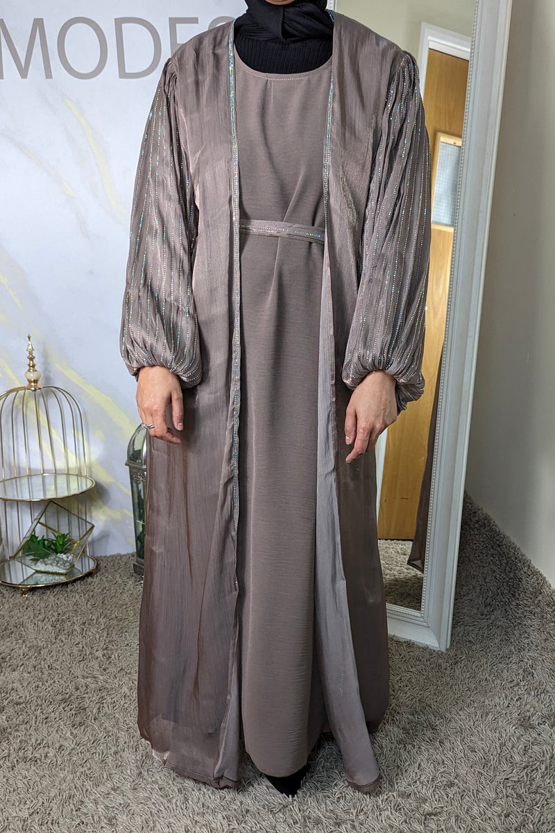 Mocha Shimmer Abaya