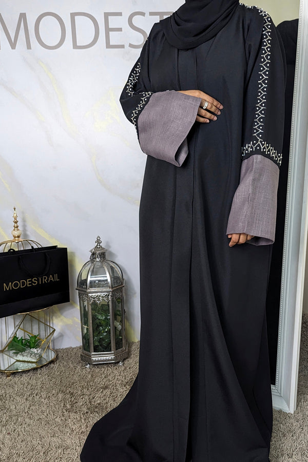 Pearl & Silver Sequin Abaya