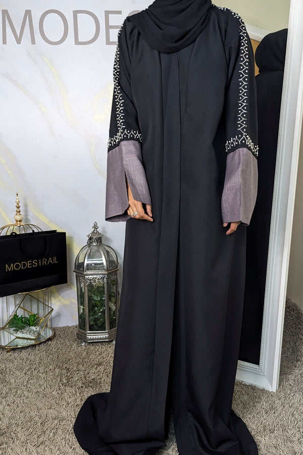 Pearl & Silver Sequin Abaya