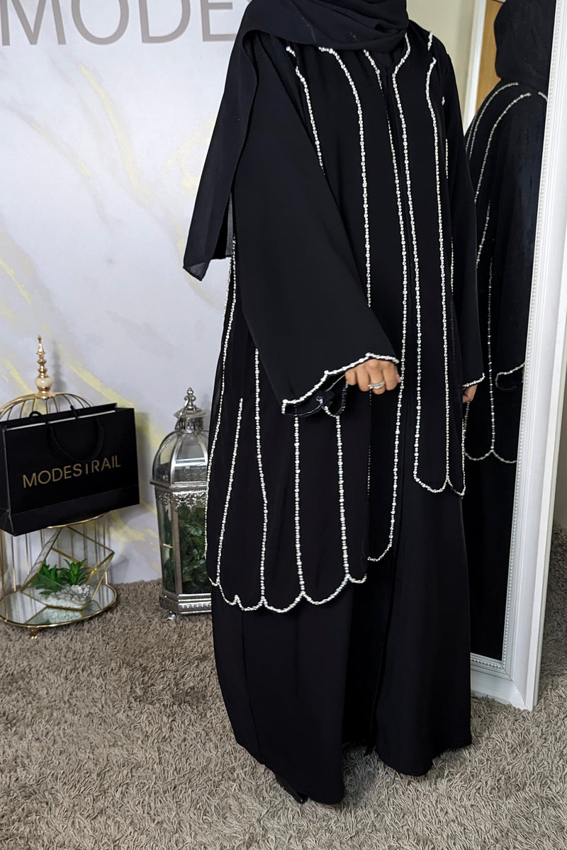 Chiffon Layered 'Hijabhills' Abaya