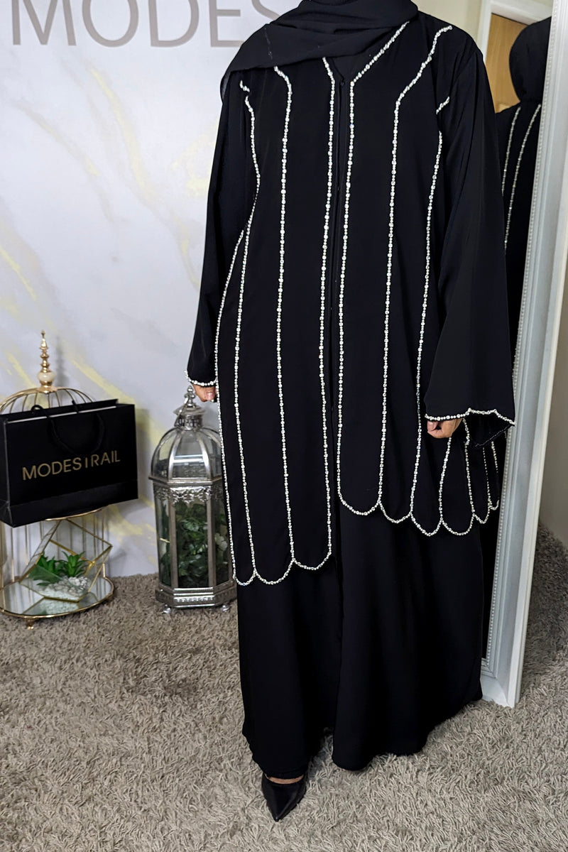 Chiffon Layered 'Hijabhills' Abaya