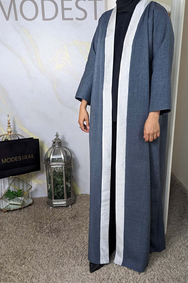 Grey Linen Abaya