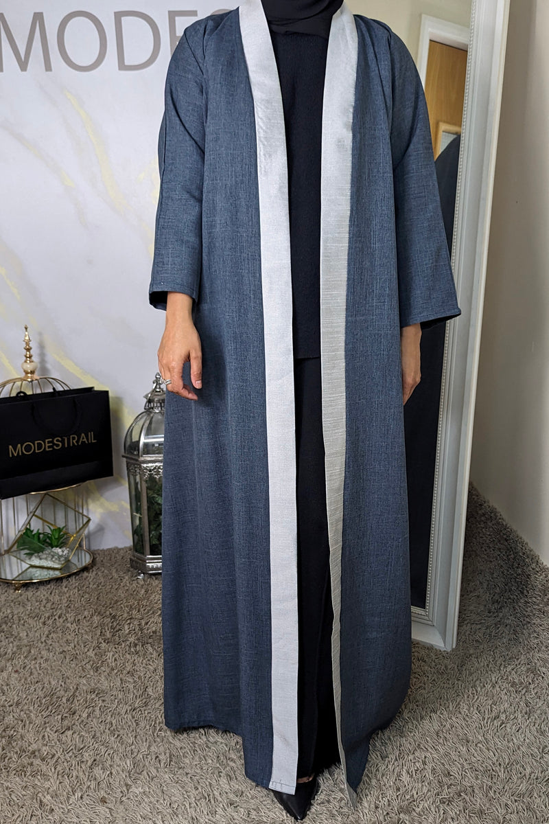 Grey Linen Abaya