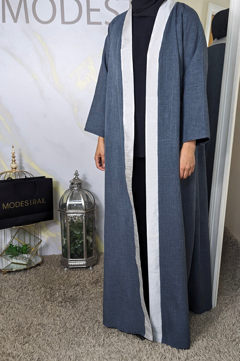 Grey Linen Abaya